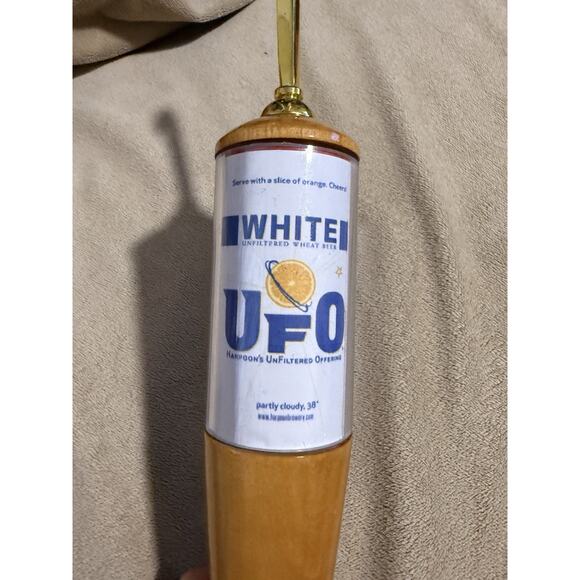 Harpoon UFO, Harpoon Octoberfest Other - Harpoon UFO White & Octoberfest 11” Beer Tap Handle Wood Keg Kegerator Man Cave
